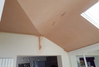 finished plastered ceiling in conservatory